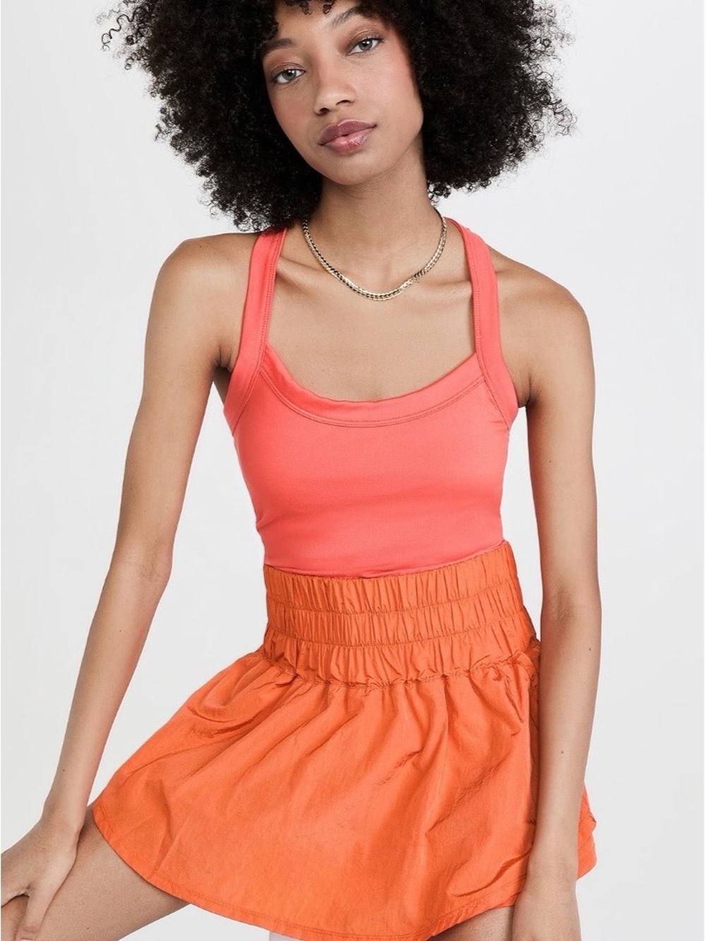 FP Movement Way Home Skortsie in Coral Orange